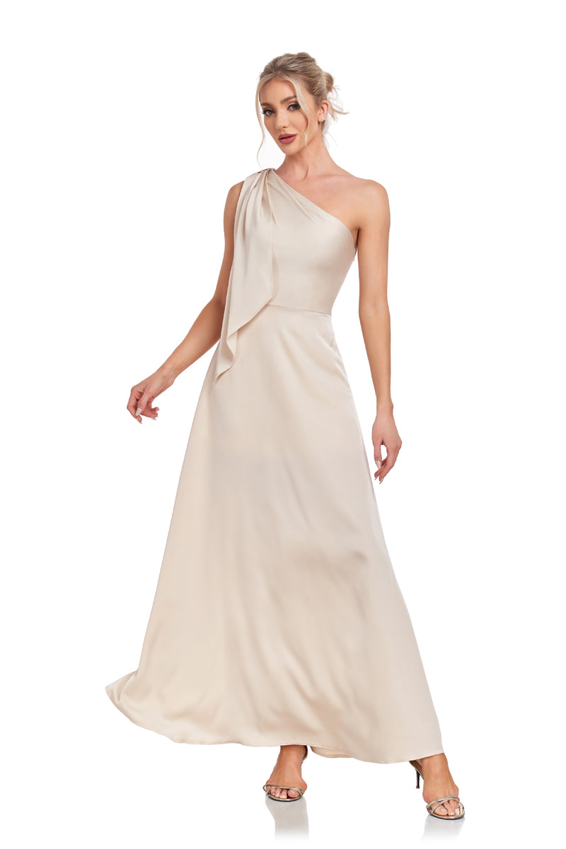 Blush Pink V-Neck Flutter Sleeve Satin Midi Dress Ruffle Hem