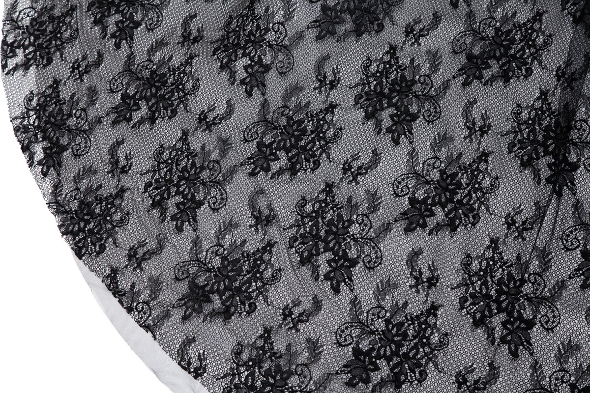 7-Day Dispatch Strapless Sweetheart Black Lace Tulle Ball Gown Lace-up Back Prom Dress