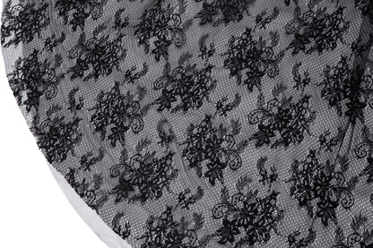 7-Day Dispatch Strapless Sweetheart Black Lace Tulle Ball Gown Lace-up Back Prom Dress