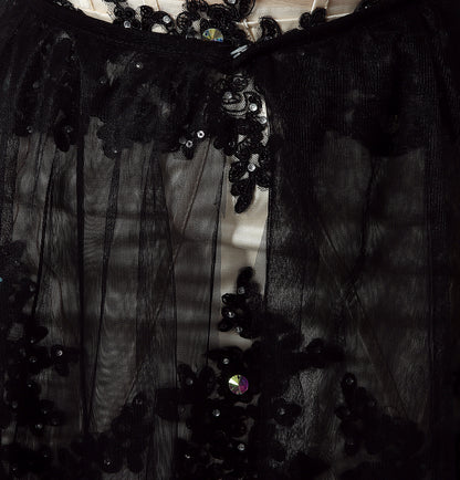 7‑Day Dispatch Two‑Way Wear Strapless Black Lace Detachable Tulle Overlay Evening Dress