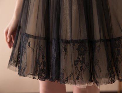 7-Day Dispatch Strapless Sweetheart Black Lace Tulle Short Cocktail Dress Corset Back Mini Prom Gown
