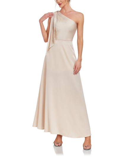 Blush Pink V-Neck Flutter Sleeve Satin Midi Dress Ruffle Hem