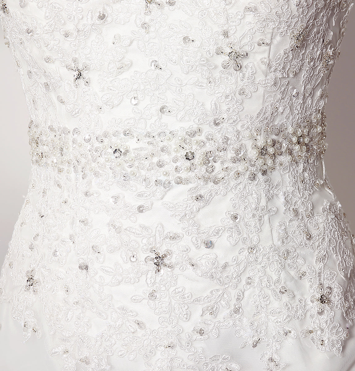 7‑Day Dispatch Sleeveless Illusion Neck Lace Mermaid Wedding Dress Low V‑Back with Oversized Bow Bridal Gown
