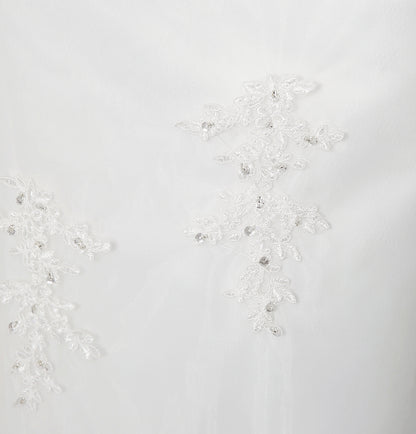 7‑Day Dispatch Sleeveless Illusion Neck Lace Mermaid Wedding Dress Low V‑Back with Oversized Bow Bridal Gown